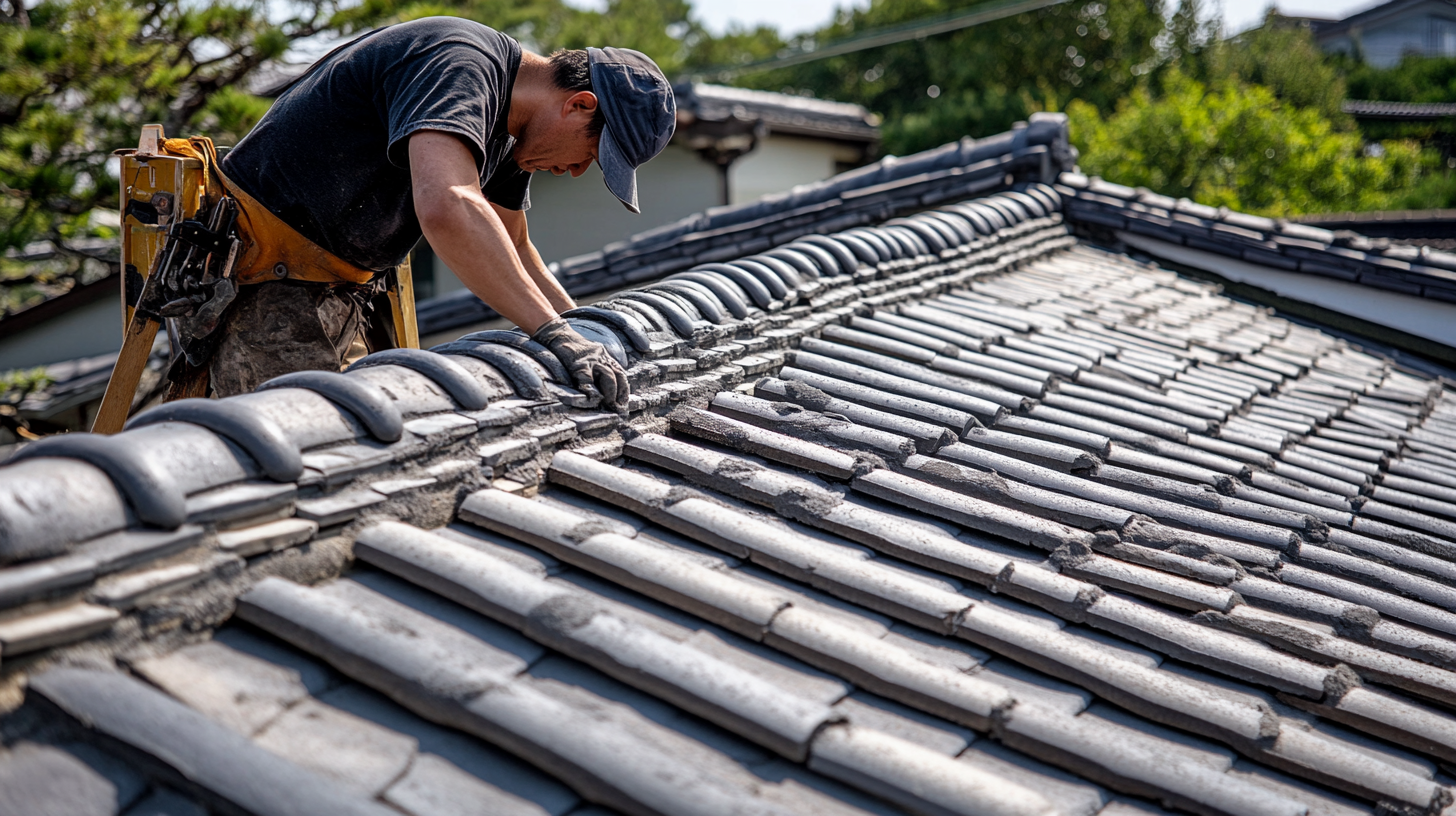 屋根修理作業